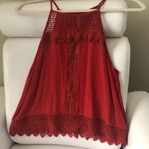 Astr The Label flowy cami w/ lace details on Ruby!